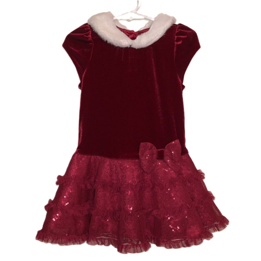 Jona Michelle Velvet and Tulle Christmas Dress - Size 24M/2T